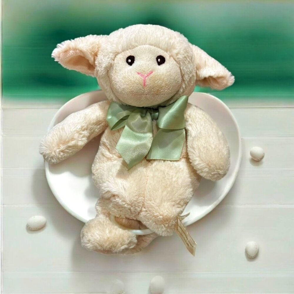 Bearington Bears Baby Plush Lamb Sheep Crib Music Pull Toy Brahms Lullaby VIDEO!